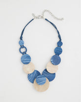 Chico's Sale - Chico's Originals Blue Neutral Wood Bib Necklace