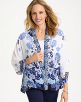 Chico's For Sale - Woven Faux Silk Printed Kimono