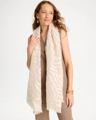 Chico's On Sale - Neutral Zebra Jacquard Oblong Scarf