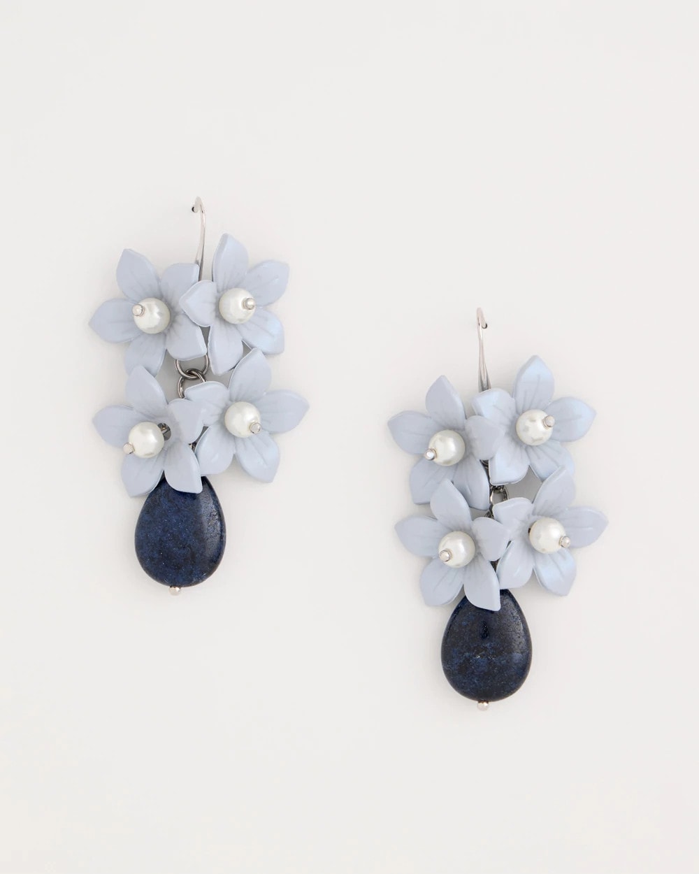 Chico's / Lapis Lazuli Stone Flower Earrings