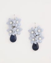 Chico's / Lapis Lazuli Stone Flower Earrings