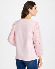 Chico's US - Floral Eyelet Sleeve Tee