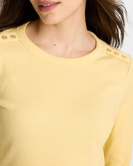 Chico's / Ribbed Button Crewneck Tee