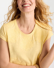 Chico's Discount - Monochrome Embroidered Cap-Sleeve Tee