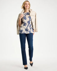 Chico's Sale - Floral Linen Dolman Tee