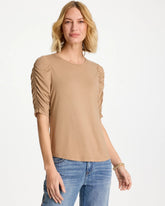 Chico's Discount - Touch of Cool™ Ruched Sleeve Knit Tee