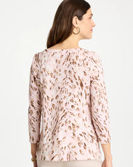 Chico's On Sale - Animal Foiled Pima 3/4 Sleeve Tee