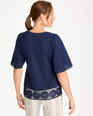 Chico's Sale - Linen Crochet Tee