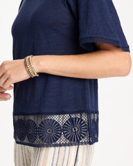 Chico's Sale - Linen Crochet Tee