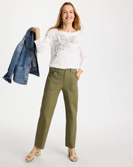 Chico's On Sale - Embroidered Pima 3/4 Sleeve Tee
