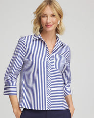 Chico's Sale - Stripe Mixing Poplin Shirt