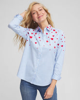 Chico's US - V-Day Striped Poplin Shirt