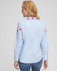 Chico's US - V-Day Striped Poplin Shirt