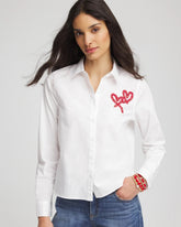 Chico's / Crystal Heart Poplin Shirt