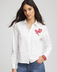 Chico's / Crystal Heart Poplin Shirt