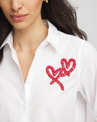 Chico's / Crystal Heart Poplin Shirt