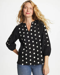 Chico's Outlet - Textured Polka Dot Blouse