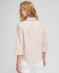 Chico's For Sale - Striped Poplin Tie-Front Top
