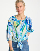 Chico's / Printed Tie-Front Top