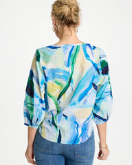 Chico's / Printed Tie-Front Top