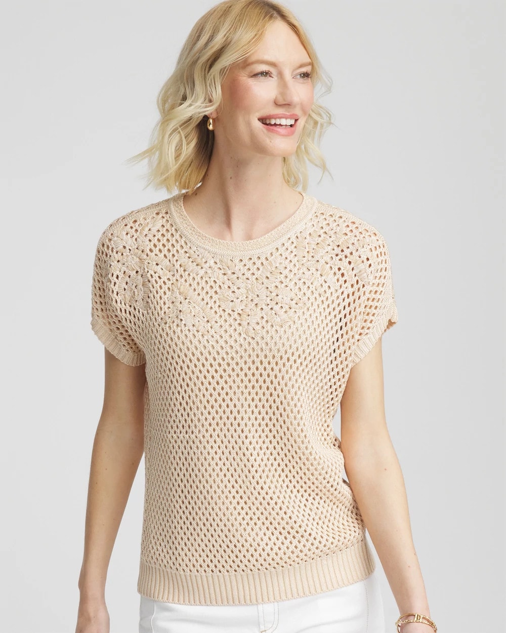 Chico's Outlet - Embroidered Pointelle Pull-Over