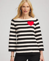 Chico's US - Striped V-Day Pullover