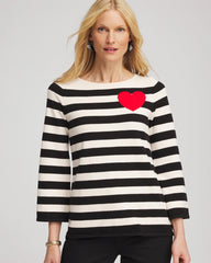 Chico's US - Striped V-Day Pullover