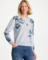 Chico's On Sale - Floral Print Pullover Sweater