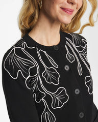 Chico's US - Embroidered Crewneck Cardigan Jacket