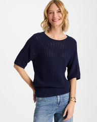 Chico's Sale - Pointelle Crewneck Pullover Sweater
