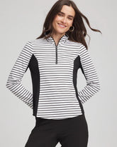 Chico's Discount - Zenergy® UPF Striped Block Half Zip