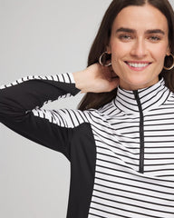 Chico's Discount - Zenergy® UPF Striped Block Half Zip