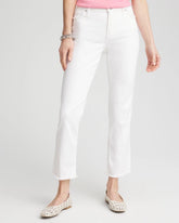Chico's Sale - Girlfriend Frayed Cropped No Stain Jeans