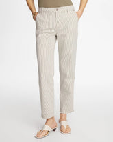 Chico's / Stripe Girlfriend Straight Ankle Jeans