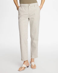 Chico's / Stripe Girlfriend Straight Ankle Jeans