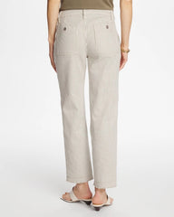Chico's / Stripe Girlfriend Straight Ankle Jeans