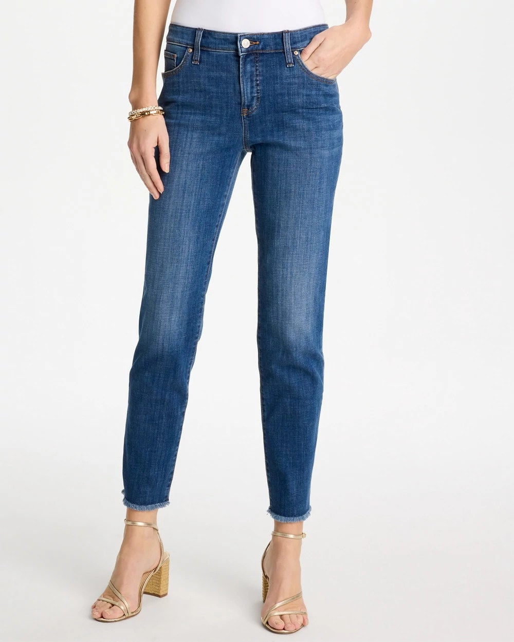 Chico's On Sale - Girlfriend Slim Frayed Ankle Jeans