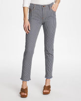 Chico's / Pinnacle Stripe Girlfriend Ankle Jeans