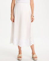 Chico's Online - Alabaster Twill Embroidered Hem Skirt