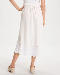 Chico's Online - Alabaster Twill Embroidered Hem Skirt