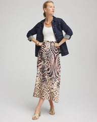 Chico's Discount - Animal Bengal Marks Faux Satin Skirt