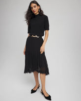 Chico's On Sale - Pleated Lace Hem Midi Skirt
