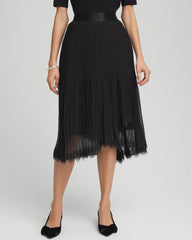 Chico's On Sale - Pleated Lace Hem Midi Skirt