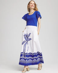 Chico's Online - Tropical Smocked Waist Pull-On Skirt