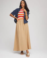 Chico's Discount - Smocked Pull-On Midi Skirt