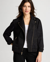 Chico's / Embossed Knit Moto Jacket