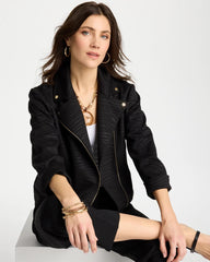 Chico's / Embossed Knit Moto Jacket