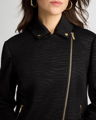 Chico's / Embossed Knit Moto Jacket