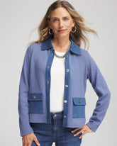 Chico's Sale - Denim Colorblock Marl Shirt Jacket