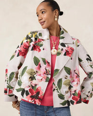 Chico's Sale - Cotton-Stretch Floral Trench Coat